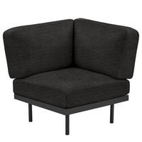 OUTDOOR-ECKELEMENT - Schwarz, Textil/Metall (84/83/84cm) - home24