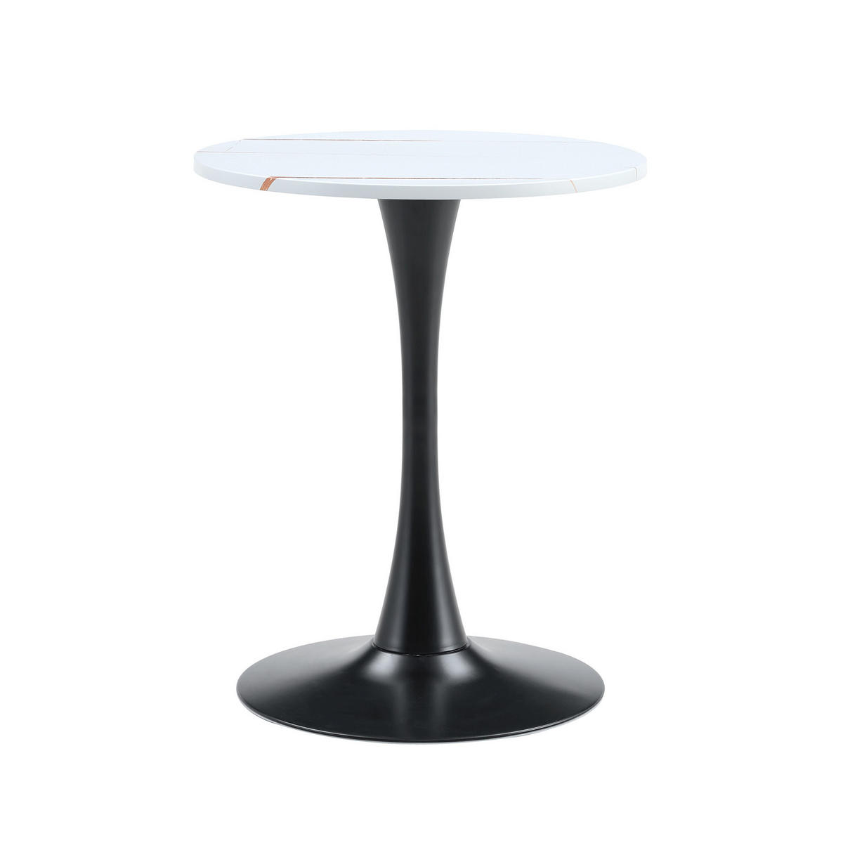BEISTELLTISCH aus MDF und Metall 60x60x72 cm Weiß/Schwarz mit thermoformierter Tischplatte und standfestem Mittelfuß - Weiß, Holzwerkstoff (60/60/72cm) - Modfu