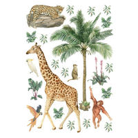 WANDTATTOO Dschungeltiere 65 x 42.5 cm - Multicolor, Papier (65/42.5/42.5cm) - Sanders & Sanders