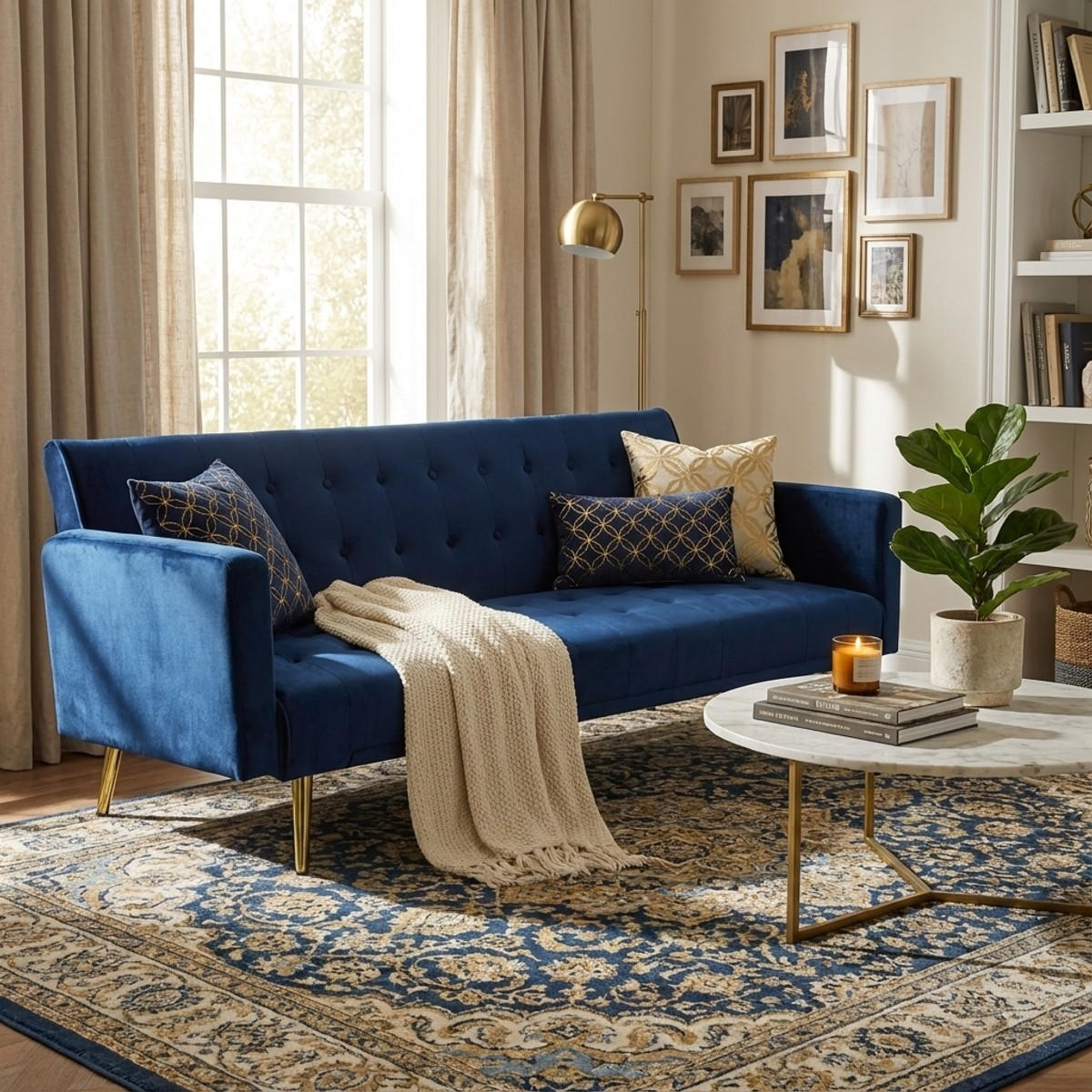 3-SITZER klappbar Caullae - Blau - Blau, Textil (195/75/81cm) - Pasmara