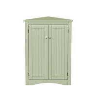 ECKSCHRANK 61.5x34.5x90cm in Grün mit 2 Einlegeböden, Kippschutz & Dreieckdesign - Grün, Holzwerkstoff (34.5/90/61.5cm) - Modfu