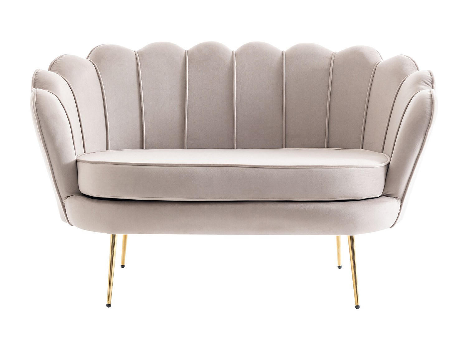 Thumbnail - Vente-Unique Sofagarnitur, Braun, Textil, Uni, 3-Sitzer, 124x78x75 cm, Wohnzimmer, Sofas & Couches, Sitzgarnituren