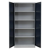 STAHLSCHRANK Bee mit 6 verzinkten Fachböden 195x92x42 cm Korpusfarbe Lichtgrau Frontfarbe Anthrazit - Anthrazit, Metall (92/195/42cm)