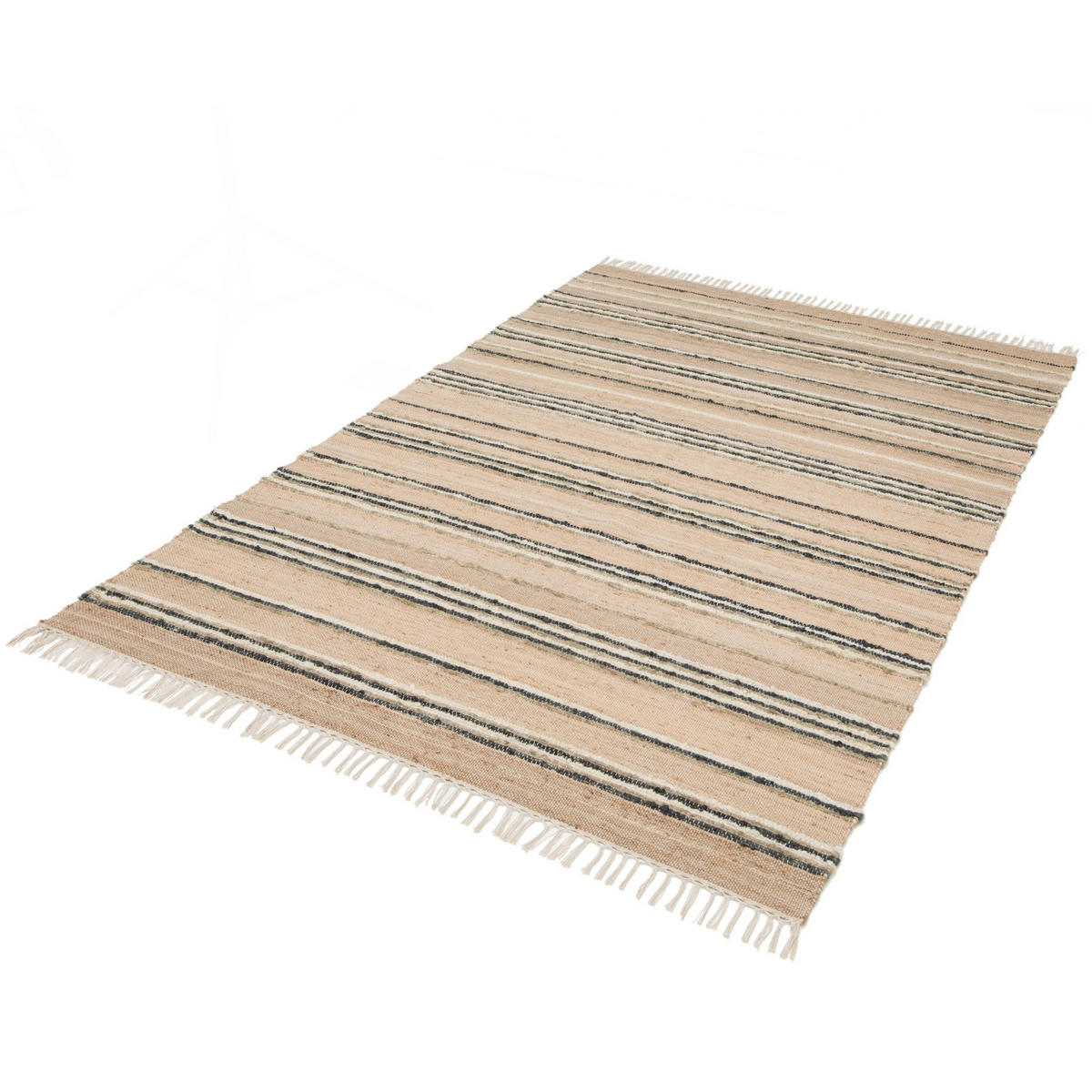 TEPPICH handgefertigt Naturmaterialien beige - Beige, Textil (160/230cm) - AFK Living