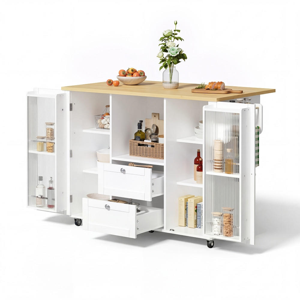 KÜCHENINSEL AUF ROLLEN Klappbare Arbeitsplatte MDF 120/45/92 cm - Naturfarben, Kunststoff (70/92/120cm) - Rolipo