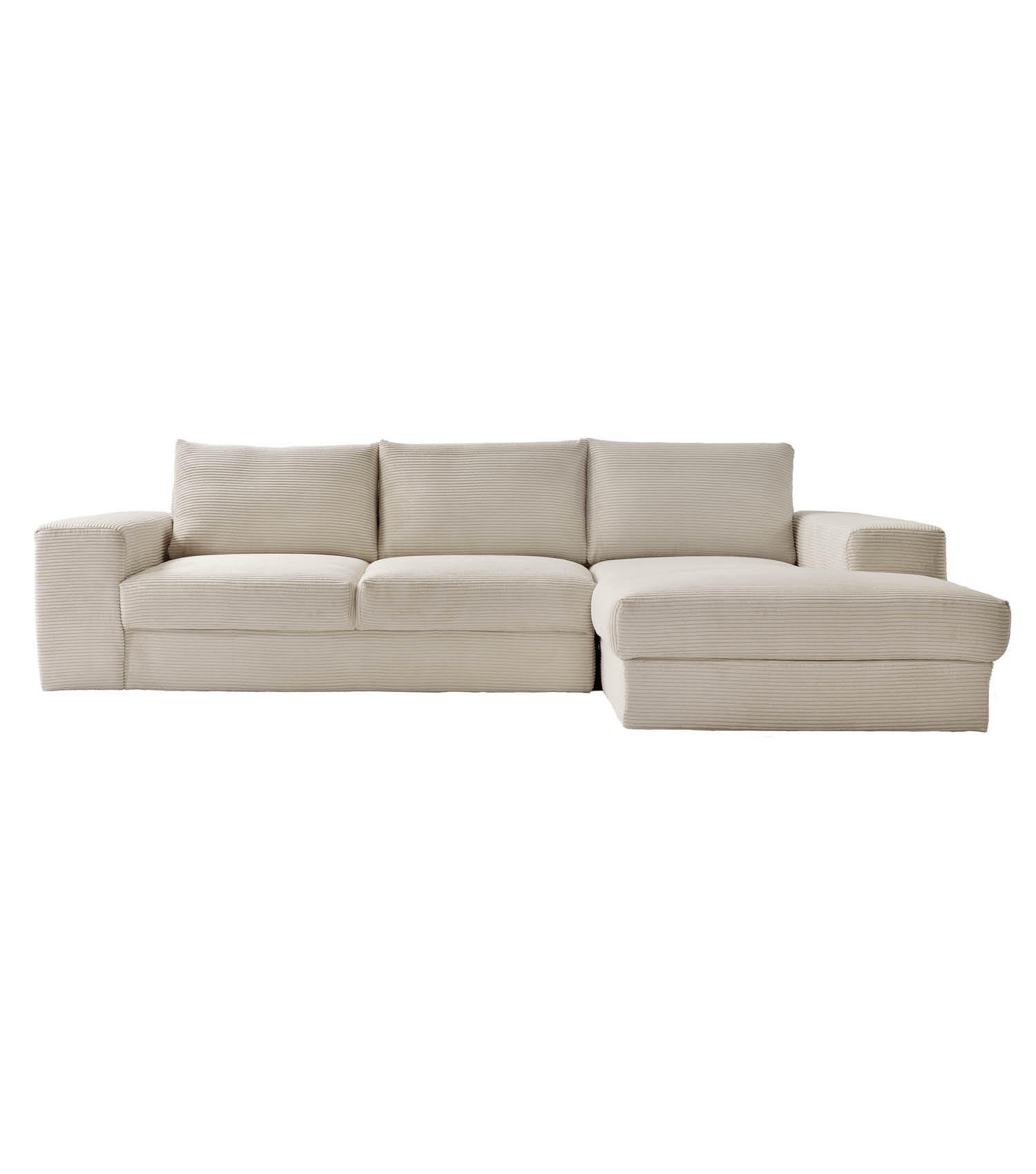 ECKSOFA Der Klassiker Recamiere rechts - Beige, Textil (280/190cm) - Mokebo