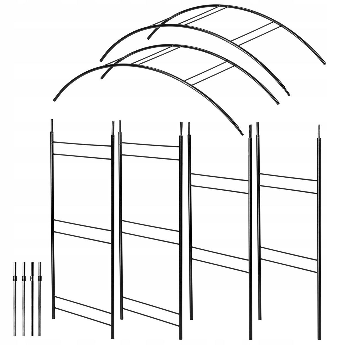 GARTENPERGOLA für Blumen, 255 cm, Schwarz - Schwarz, Metall (150/255cm) - KADAX