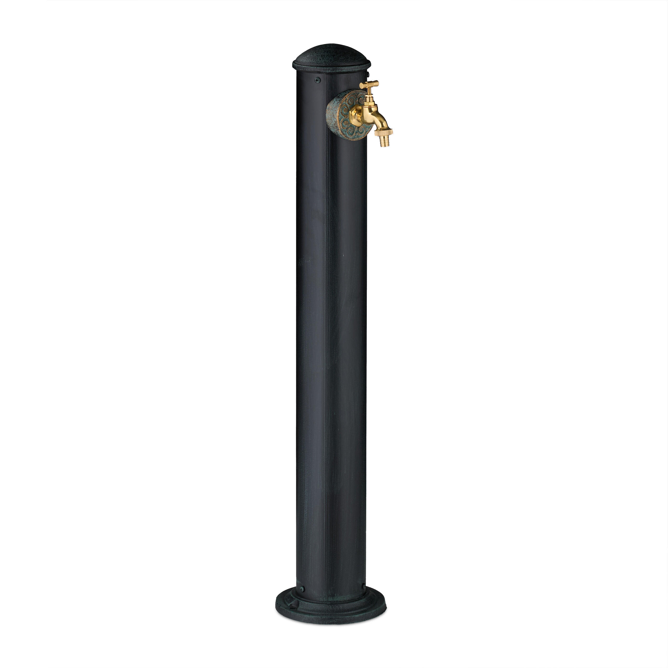 STANDBRUNNEN - Dunkelgrün, Metall (17.5/18/91cm) - Relaxdays