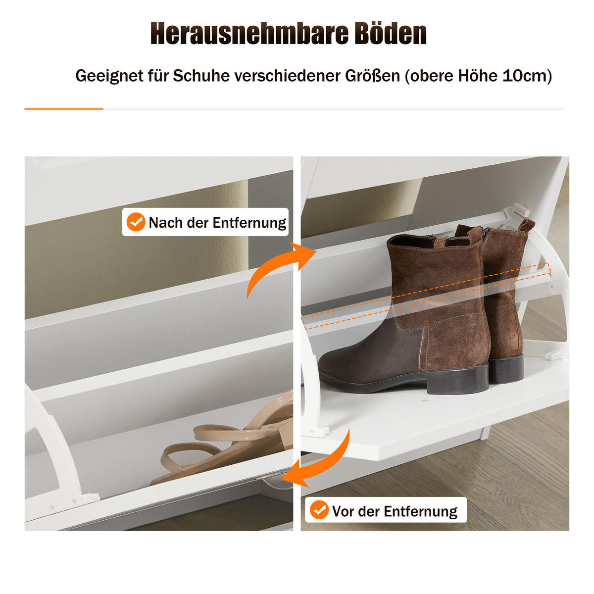 SCHUHSCHRANK Weiß - Weiß, Holzwerkstoff (105/82/24cm) - SoBuy