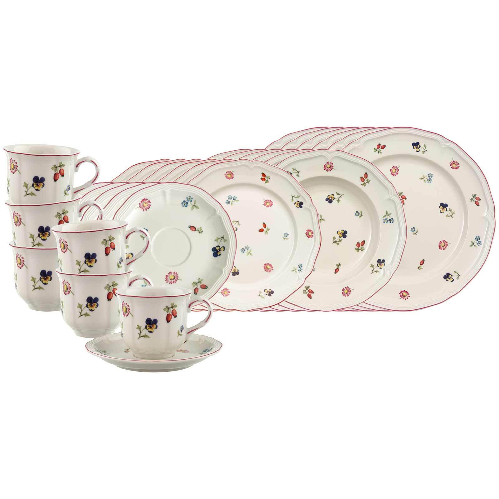 KOMBISERVICE Petite Fleur weiß 30er Set - Weiß, Keramik (2/2/2cm) - Villeroy & Boch