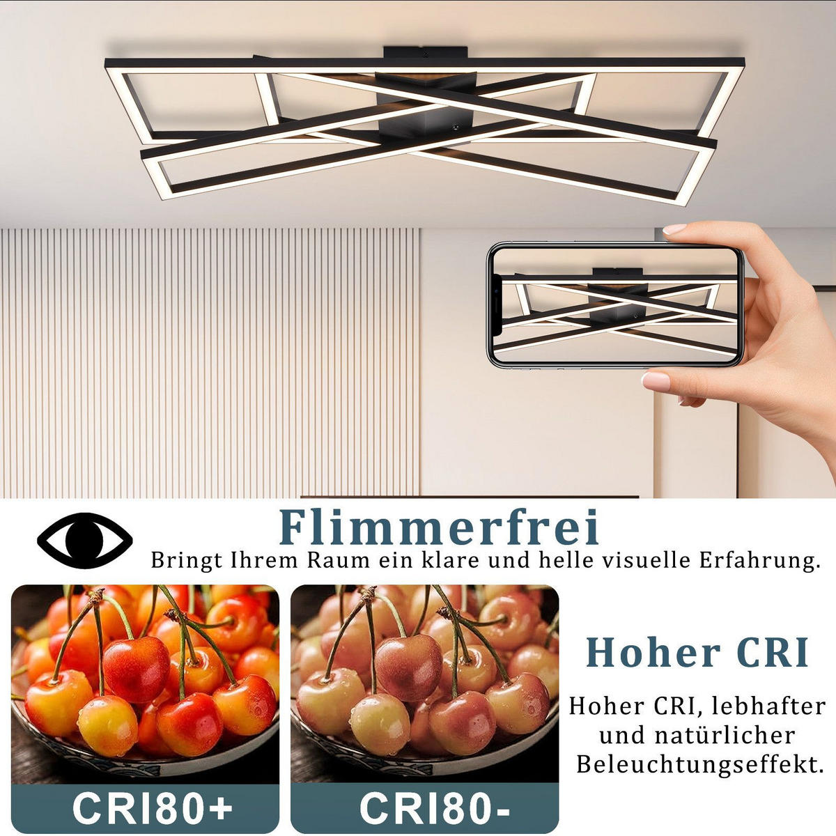 LED-DECKENLEUCHTE Mabee 23.5/75/13.5cm - Schwarz, Metall (75/23.5/13.5cm) - Nettlife