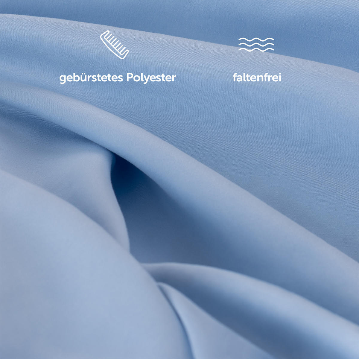 BETTTUCH ohne Gummi 180/275 cm, in Hellblau - Hellblau, Textil (275/180cm) - Blumtal