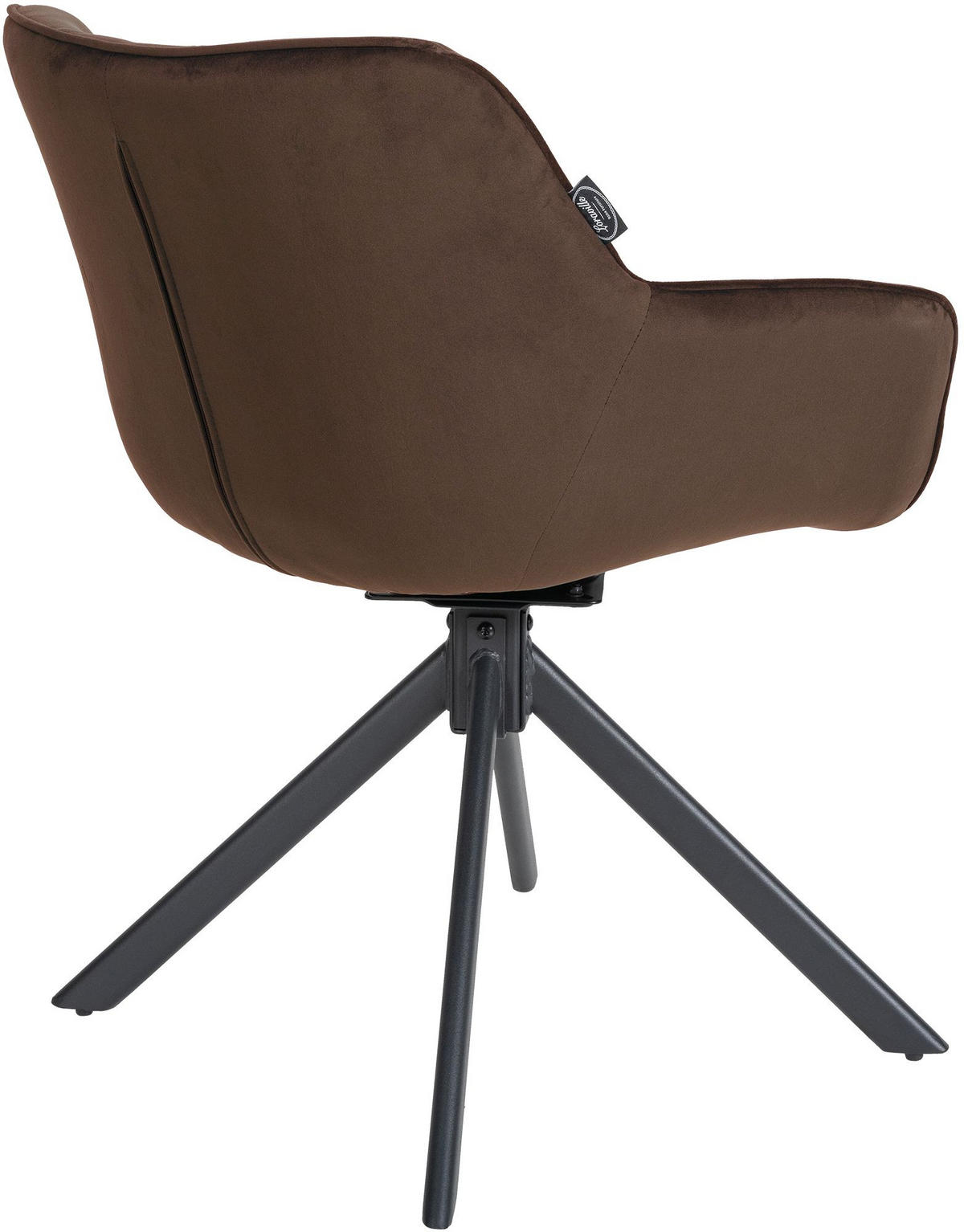 STUHL Samt braun - Schwarz/Braun, Textil/Metall (65/78/59cm) - CLP