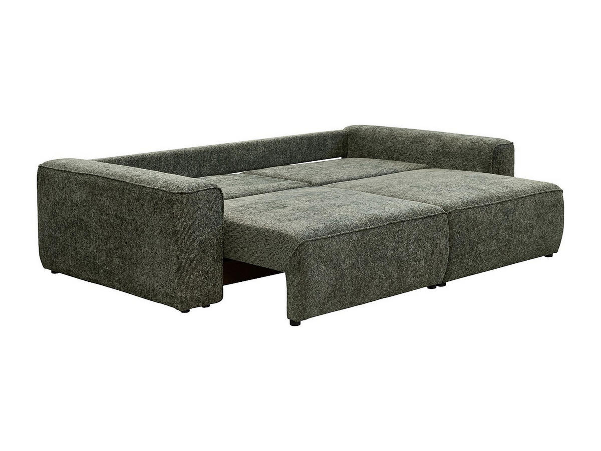 SCHLAFSOFA - 3 Personen - stoff - grün Ricapo - Grün, Textil (266/90/125cm) - Vente-Unique