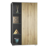 VITRINE Davos Eiche Wotan - Eiche Wotan, Holzwerkstoff (71.5/134/35cm) - Vladon