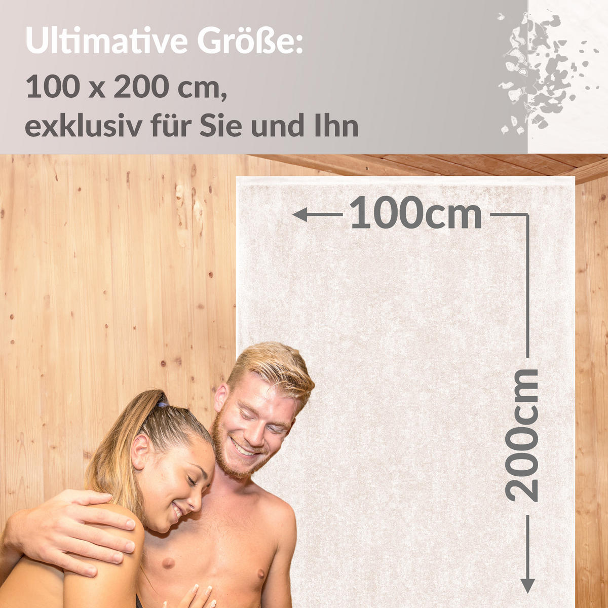 SAUNATUCH Lillby Natur 100x200 cm - Naturfarben, Textil (100/200cm) - Lashuma