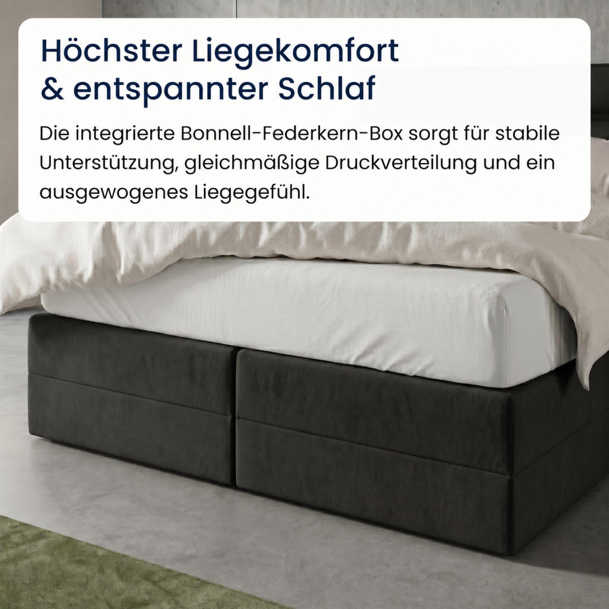 BOXBETT H2 Matratze 180x200 cm Schwarz - Schwarz, Textil (180/200cm) - Home Collective