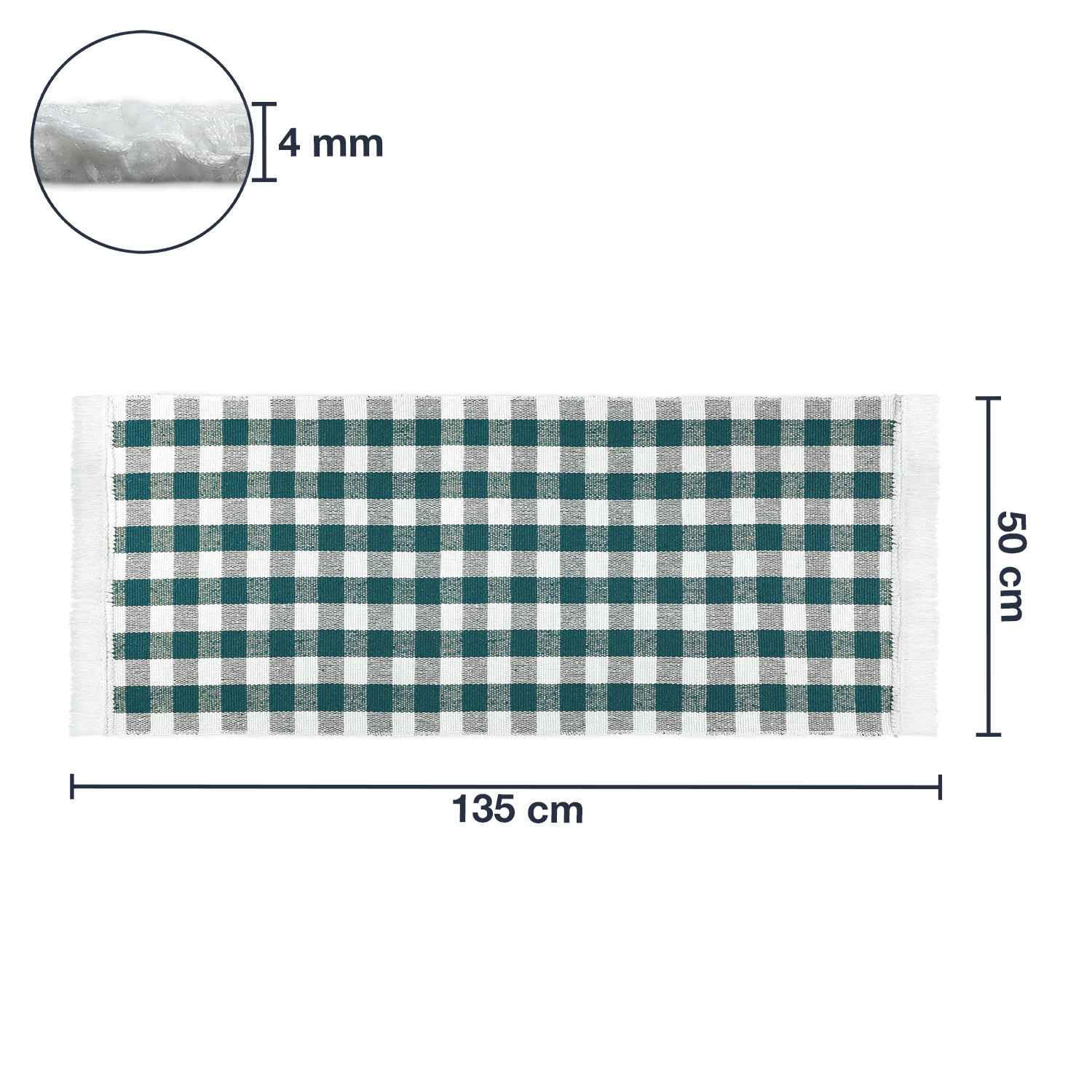 KÜCHENTEPPICH MATRIX - Petrol, Textil (50/135cm) - WohnDirect