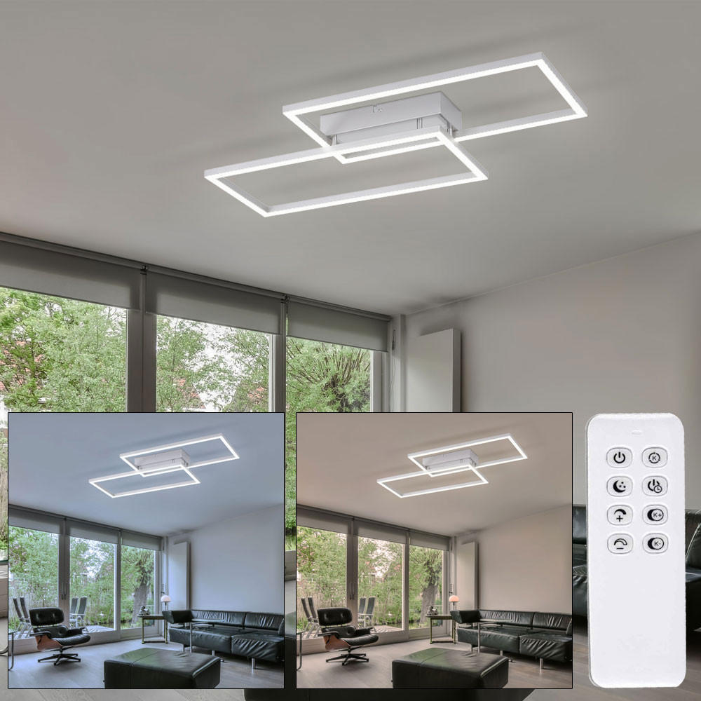 LED DECKENLEUCHTE Weiß matt - Weiß, Metall (60.5/32.5/6.5cm)