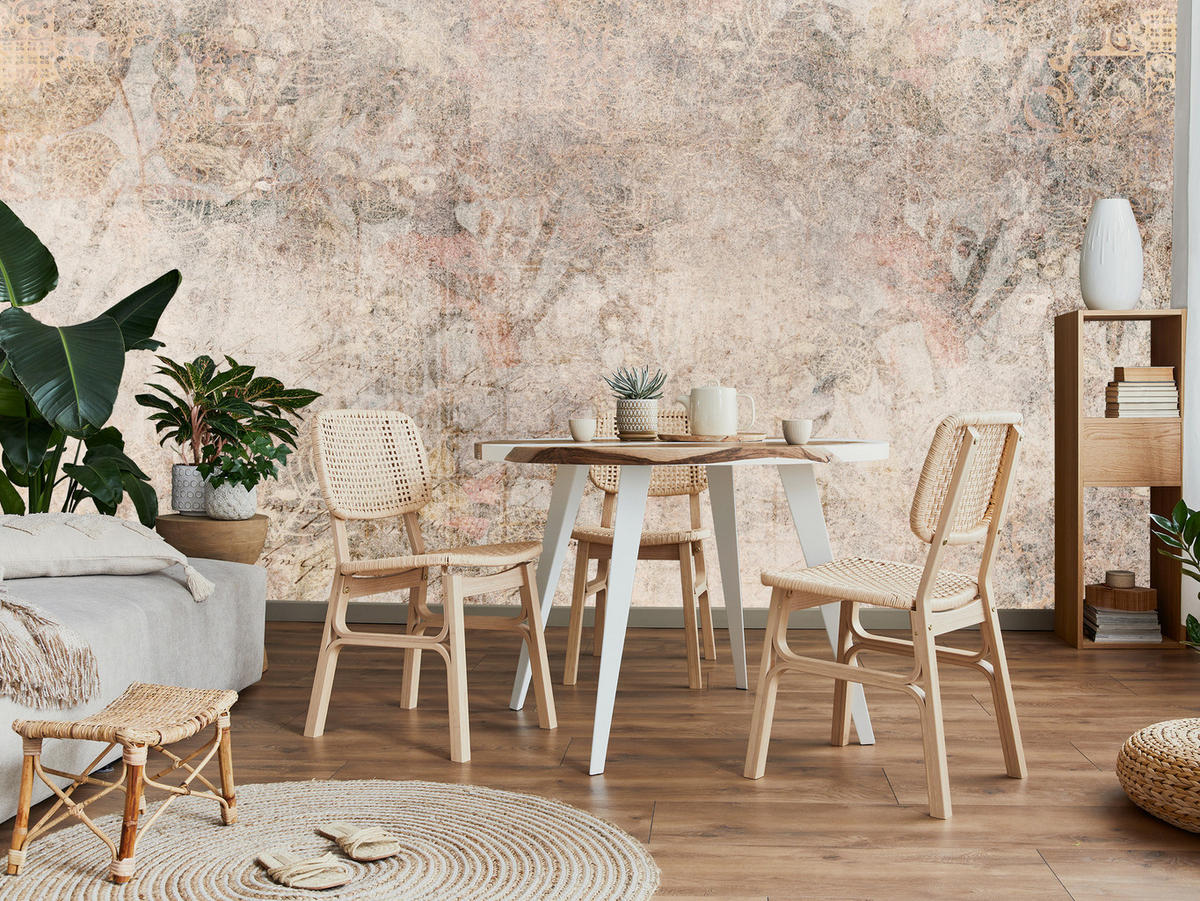 FOTOTAPETE Abstraktion Mosaik Ornamenten Beton 450x315 - Beige/Braun, Papier (450/315cm) - Muralo