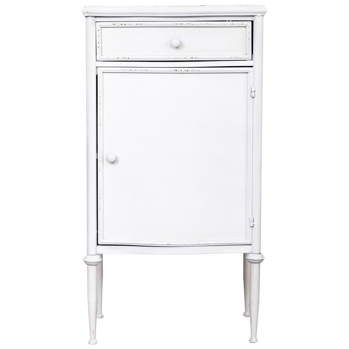 NACHTTISCH aus Metall, weiß, 47x37x86cm - Weiß, Metall (36/46/86cm) - Wanderlust