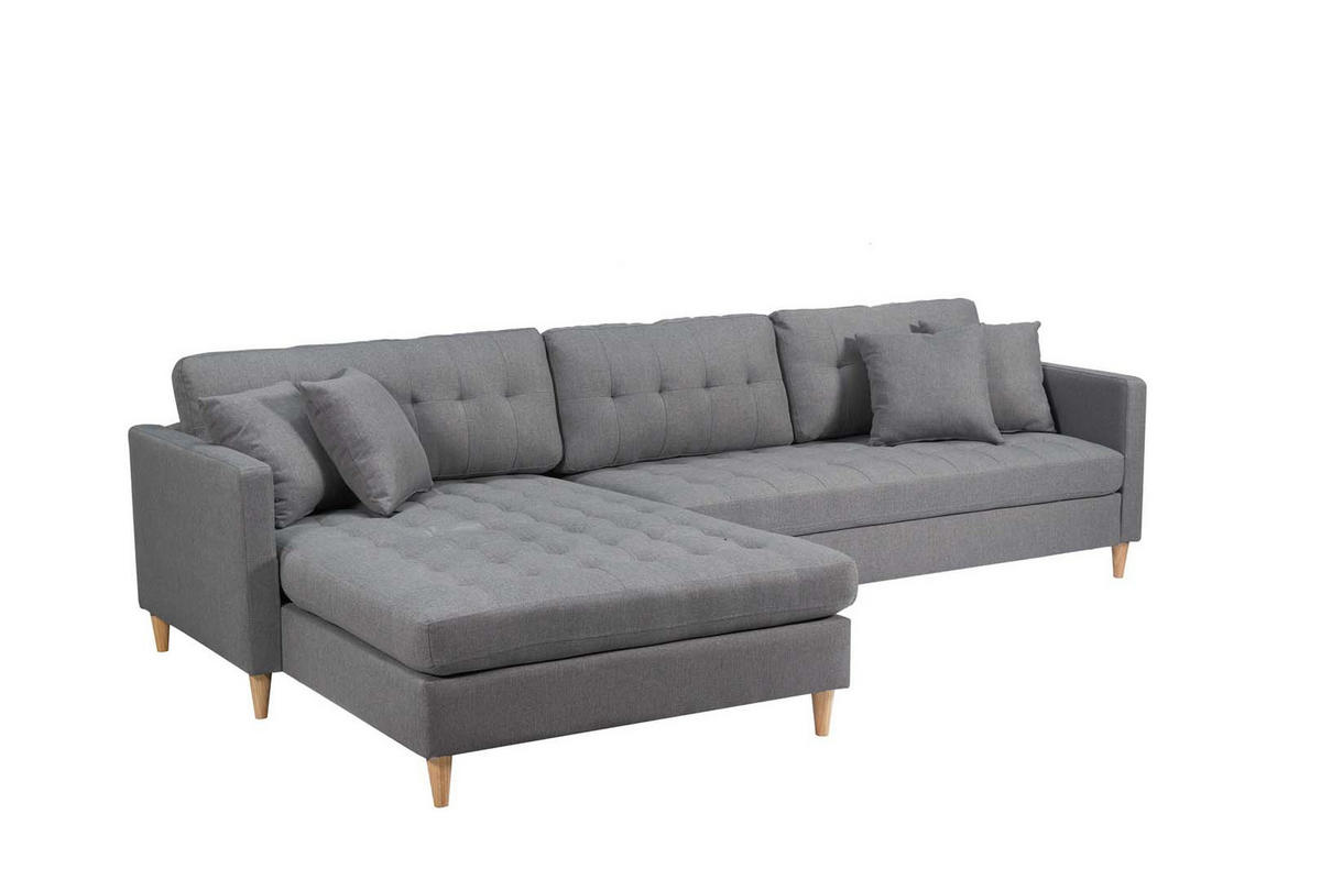 ECKSOFA Stoff grau - Grau, Textil (290/177cm) - ebuy24