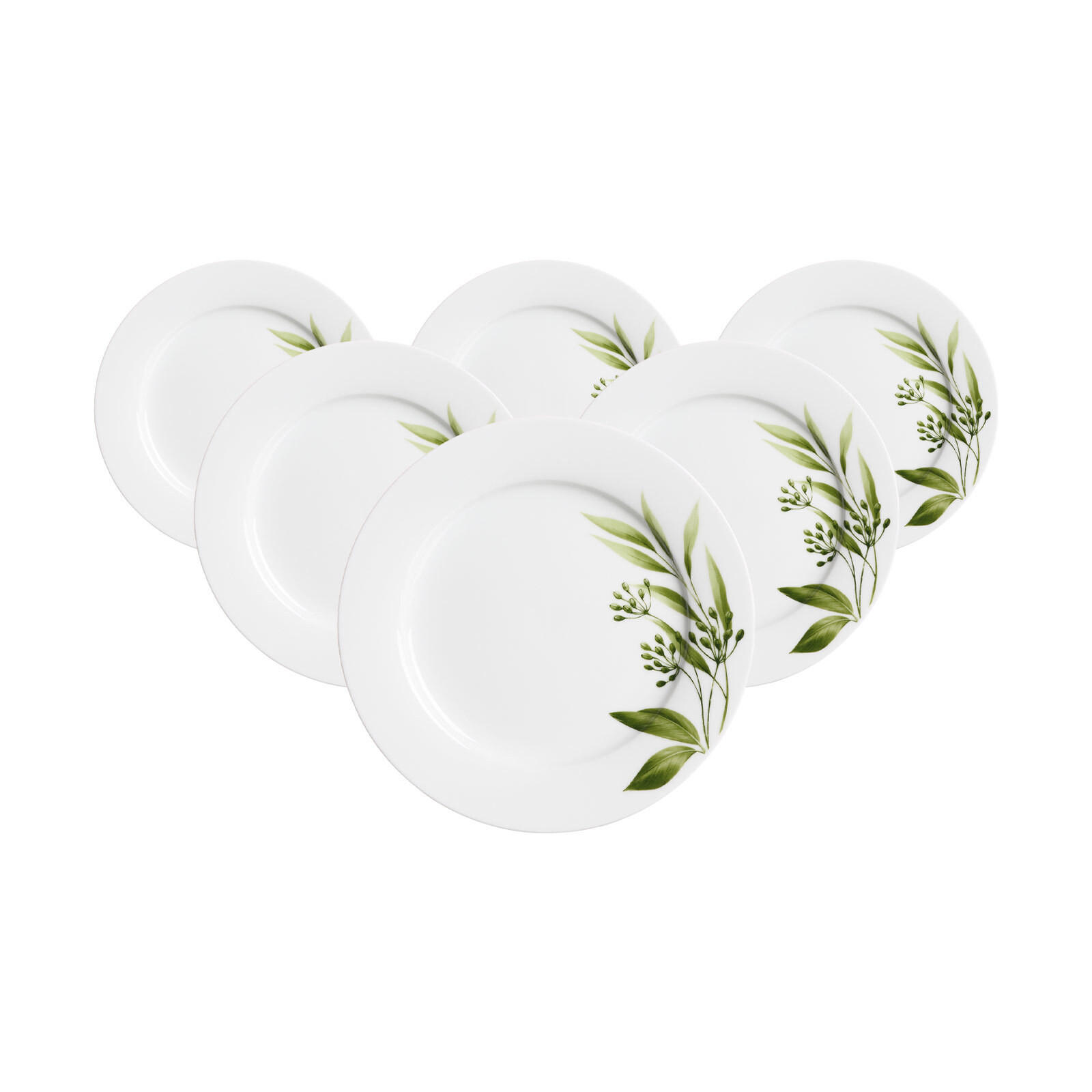 DESSERTTELLER Evora weiß-grün ø 19 cm 6er Set - Weiß/Grün, Keramik (19cm) - Ritzenhoff Breker