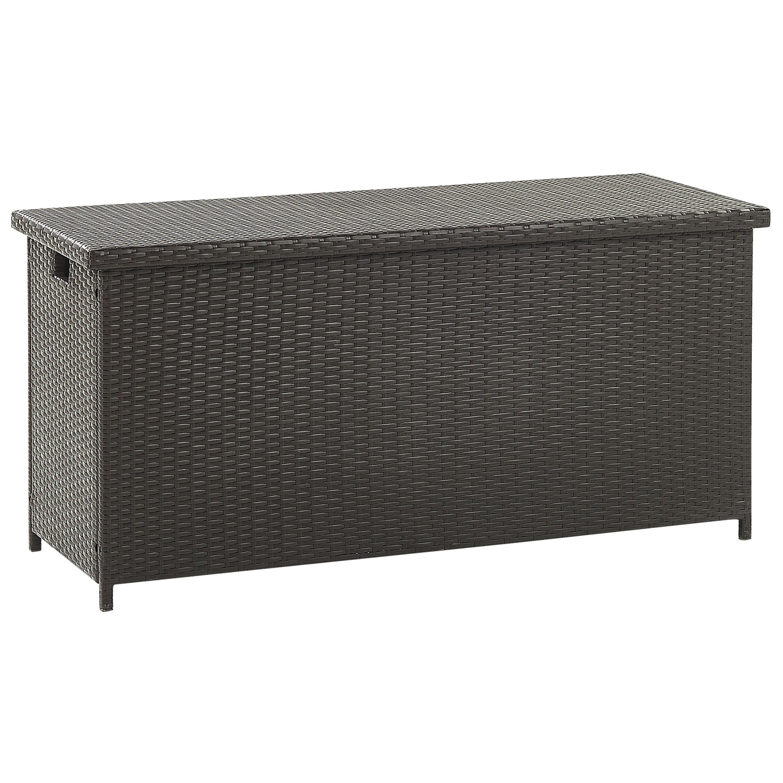 AUFLAGENBOX Rattan braun 126/46 cm Modena - Schwarz/Braun, Kunststoff (126/63/46cm) - Beliani