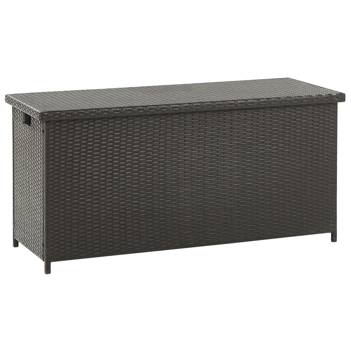 AUFLAGENBOX Rattan braun 126/46 cm Modena - Schwarz/Braun, Kunststoff (126/63/46cm) - Beliani