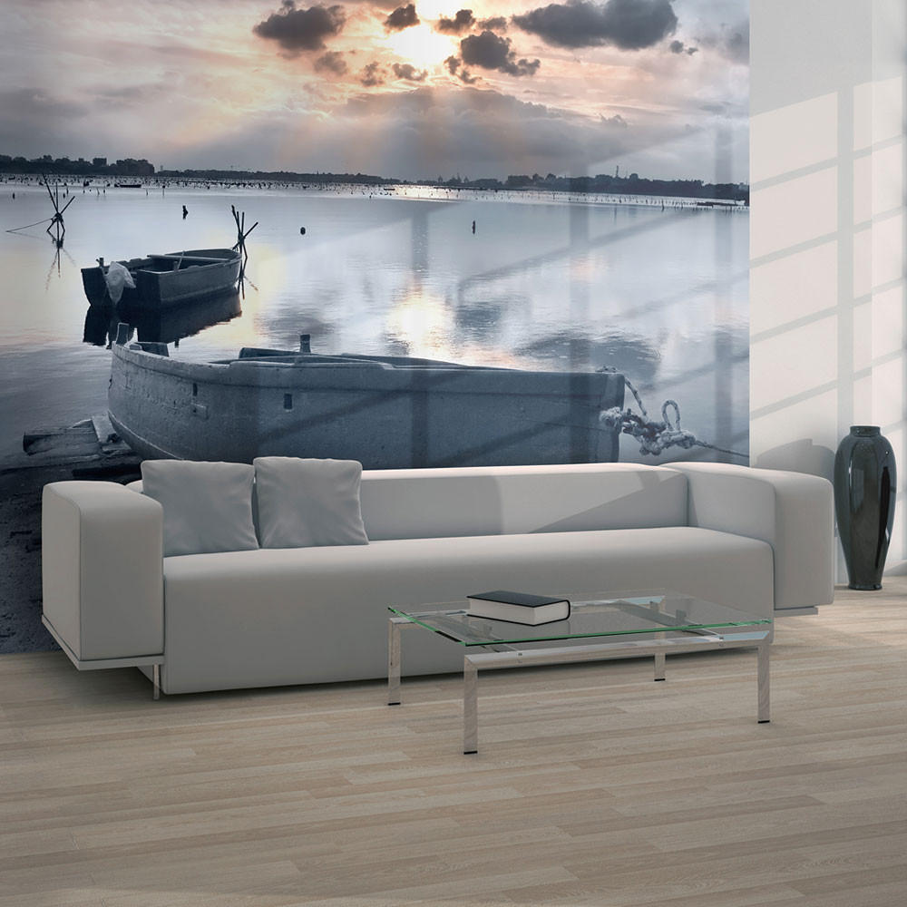 VLIESTAPETE Grau 350/270 cm - Weiß/Grau, Textil (350/1cm) - KUNSTLOFT