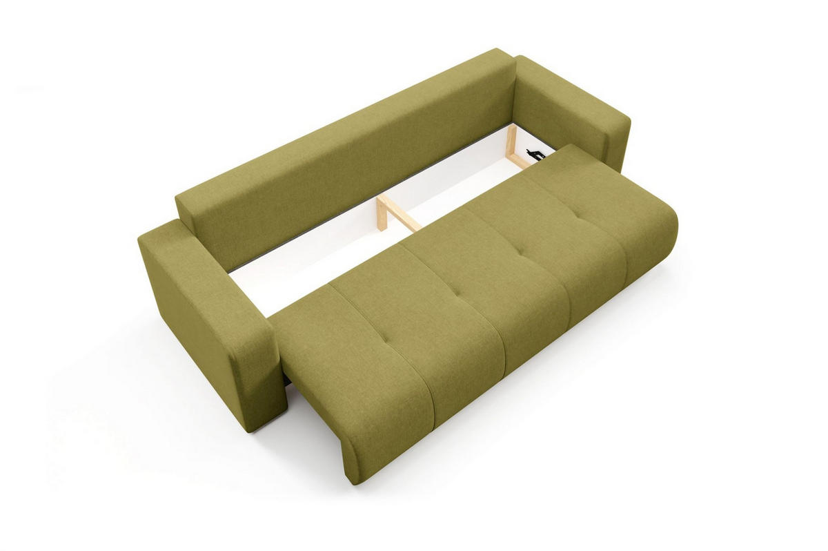 SCHLAFSOFA Augusto - Dunkelgrün, Holzwerkstoff/Textil (244/82/102cm) - Fun Möbel