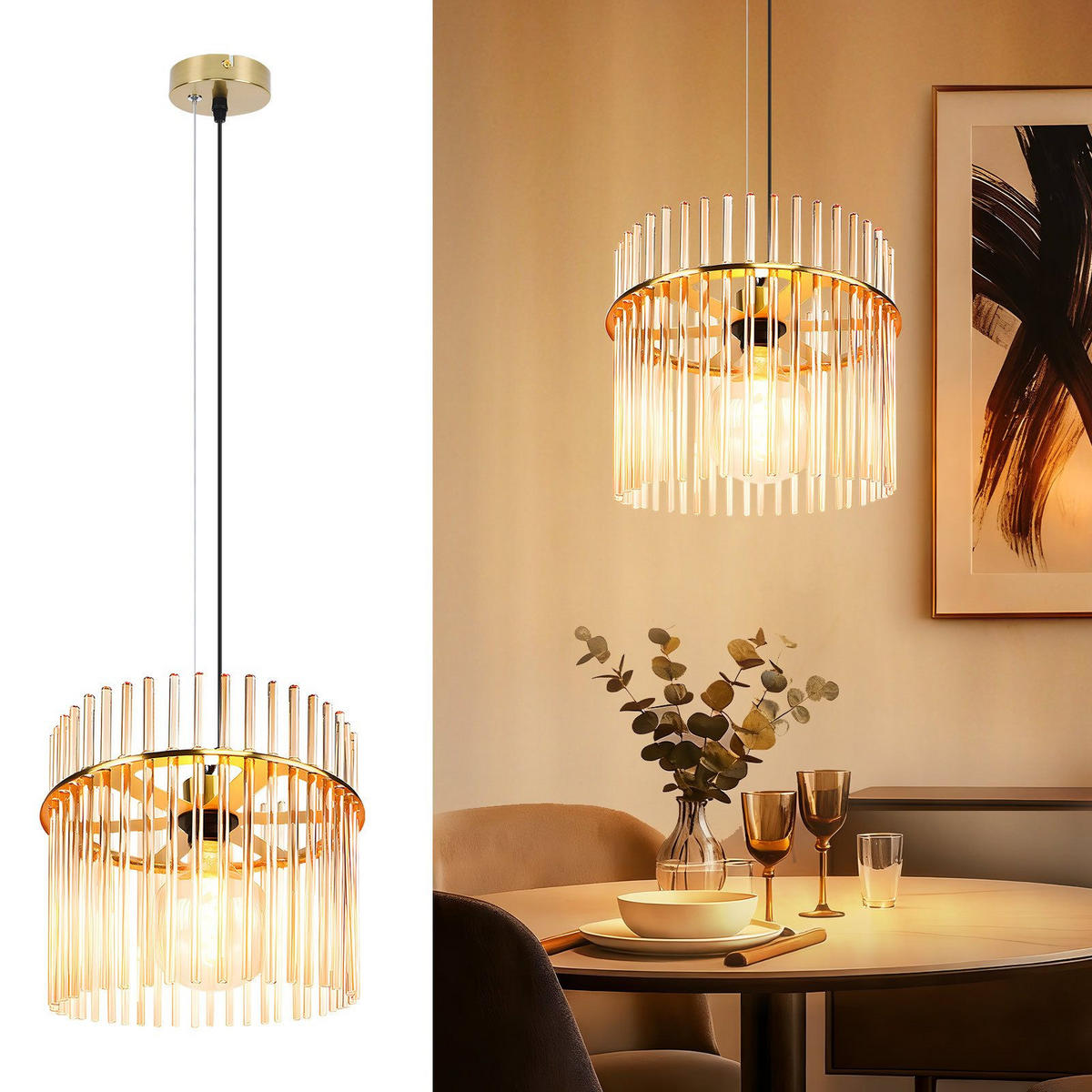 PENDELLEUCHTE AURA Ⅲ 30/10/150 cm - Goldfarben, Metall (30/10/150cm) - Nettlife