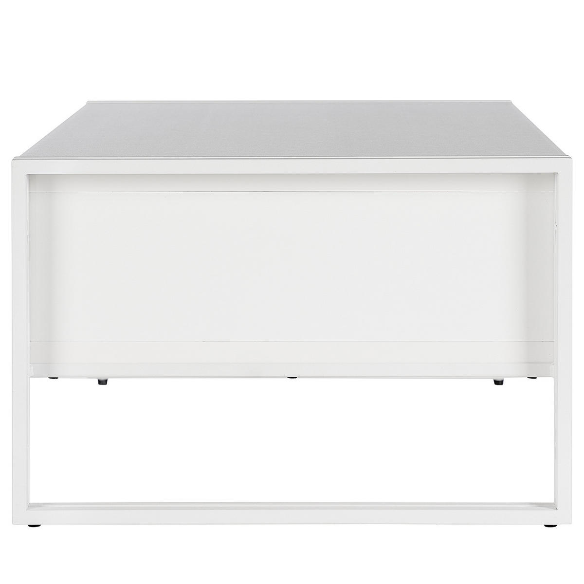 COUCHTISCH - Spanplatte / Metall - Weiß, Holzwerkstoff/Metall (59/100/39cm) - home24