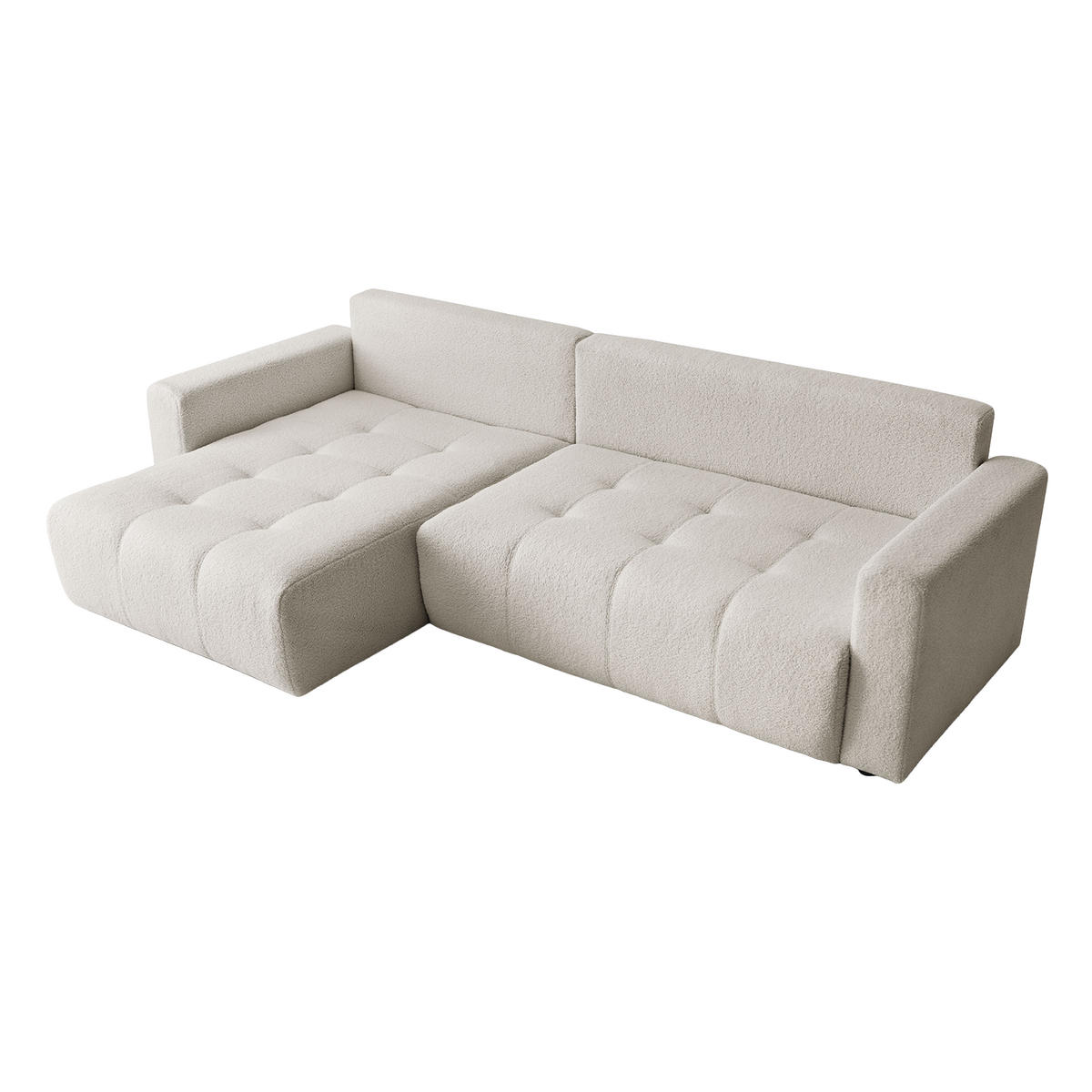 ECKSOFA WALONGO mit Schlaffunktion, Creme - Weiß, Textil (261/143cm) - Fedve
