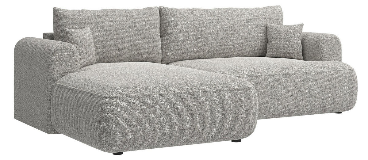 ECKSOFA Ovo Greige Webstoff-Bezug - Taupe/Schwarz, Kunststoff/Textil (260/165cm) - Selsey