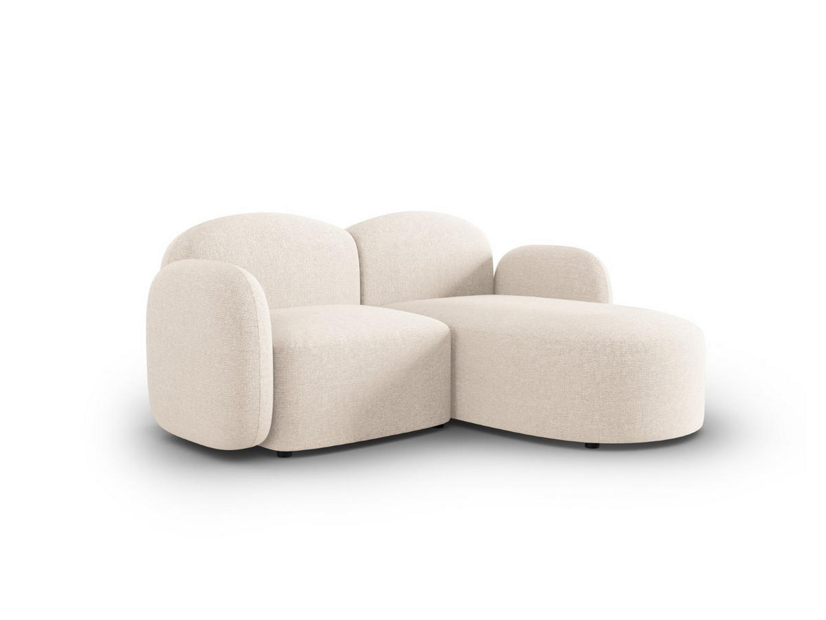 ECKSOFA rechts Blair aus Chenille-Stoff beige clair melange 3 Sitzplätze - Beige, Textil (155/194cm) - Micadoni