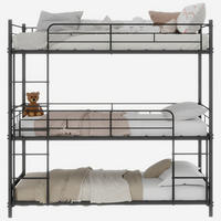 ETAGENBETT Dreifach Metall - Schwarz, Metall (90/190cm) - ComfortXL