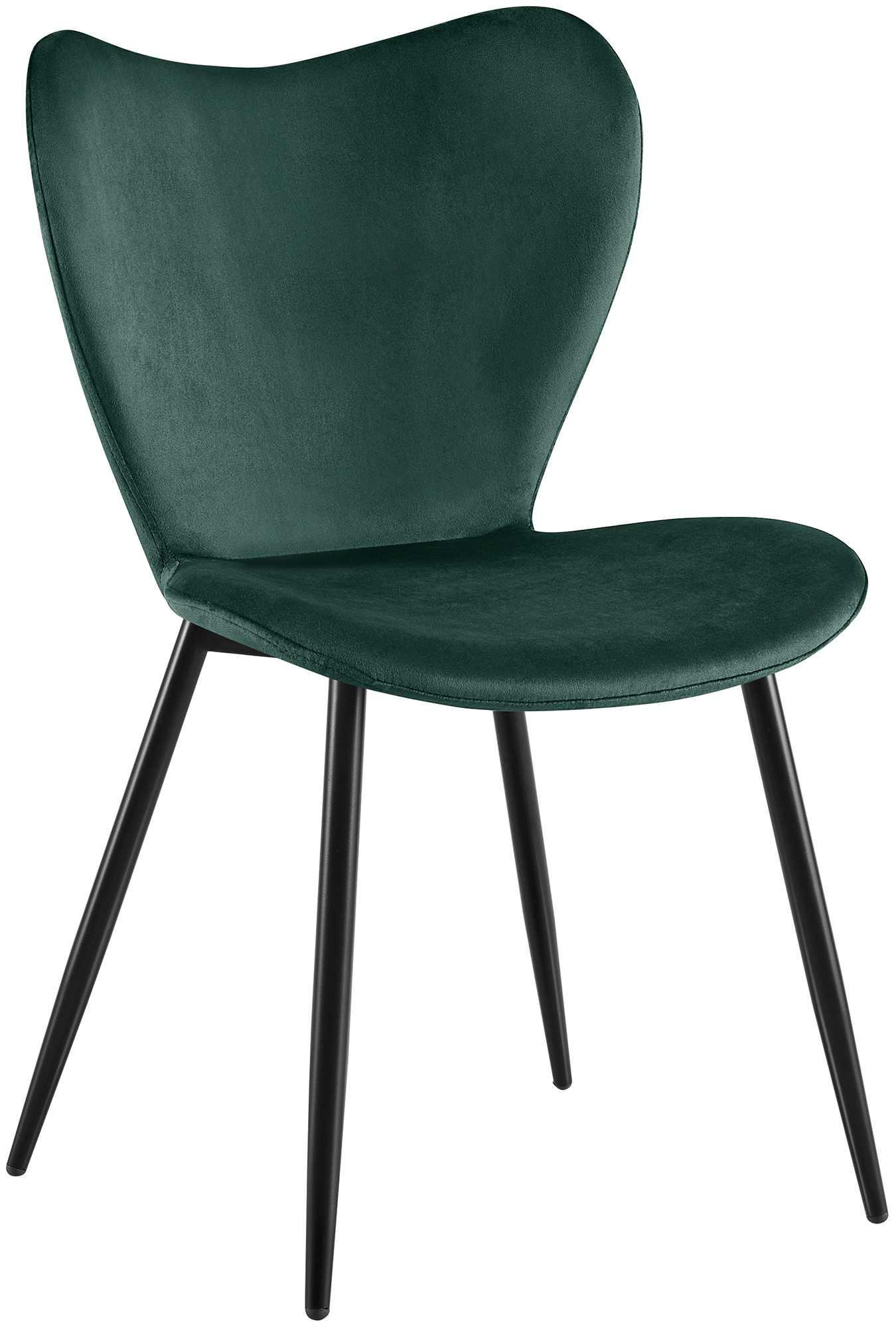 ESSZIMMERSTUHL Samt Grün - Schwarz/Grün, Textil/Metall (50/80/58cm) - CLP