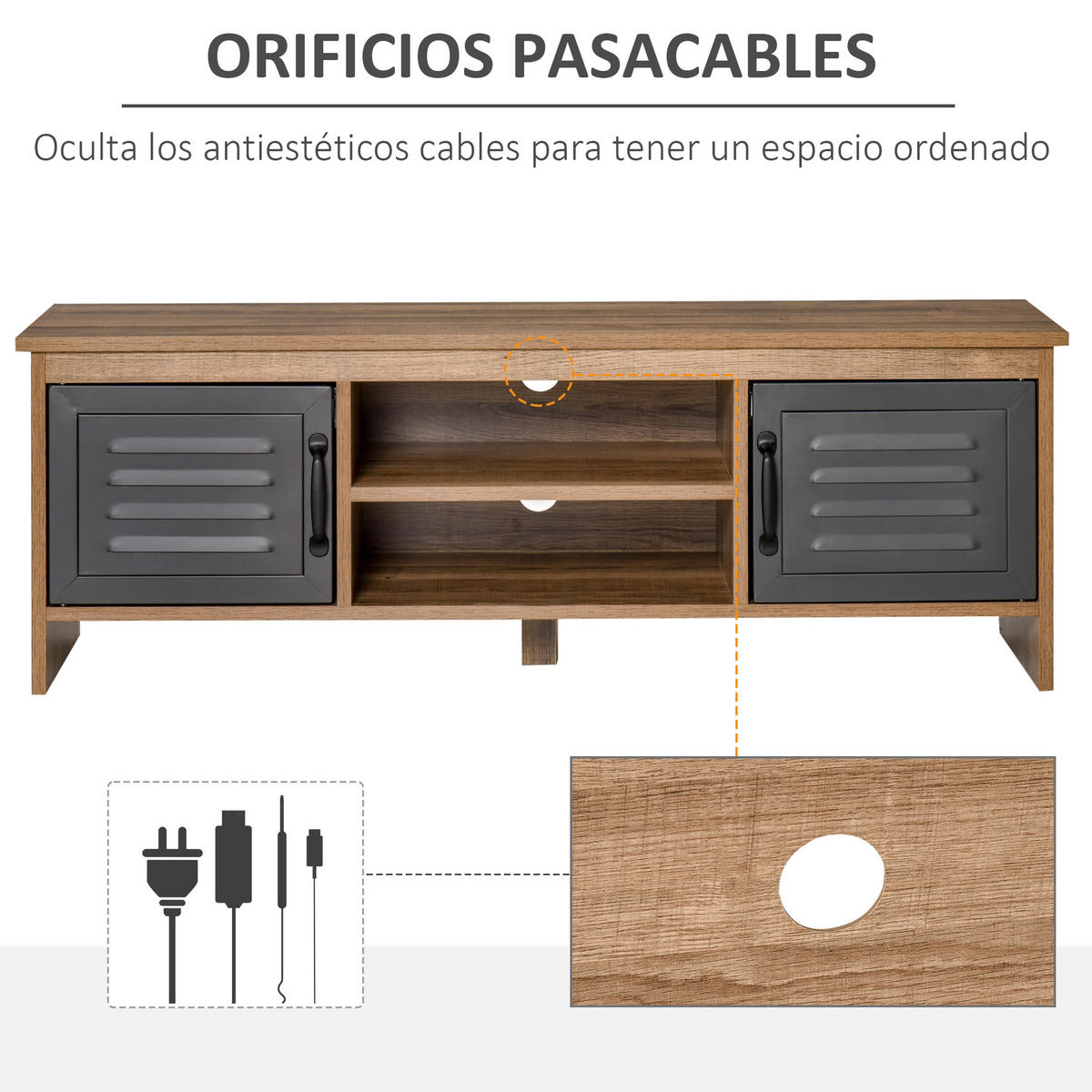 TV-MÖBEL Braun 1 Stück - Braun, Holzwerkstoff (109/38/35cm) - GiPP