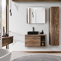 BADMÖBEL-SET 7-TLG. Puebla-56 - Braun, Holzwerkstoff (135/200/46cm) - Lomado