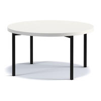 COUCHTISCH GERIS mit Metallfüßen, Spanplatte, weiß - Weiß Hochglanz/Schwarz, Holz/Metall (80/80/45cm) - KONSIMO®
