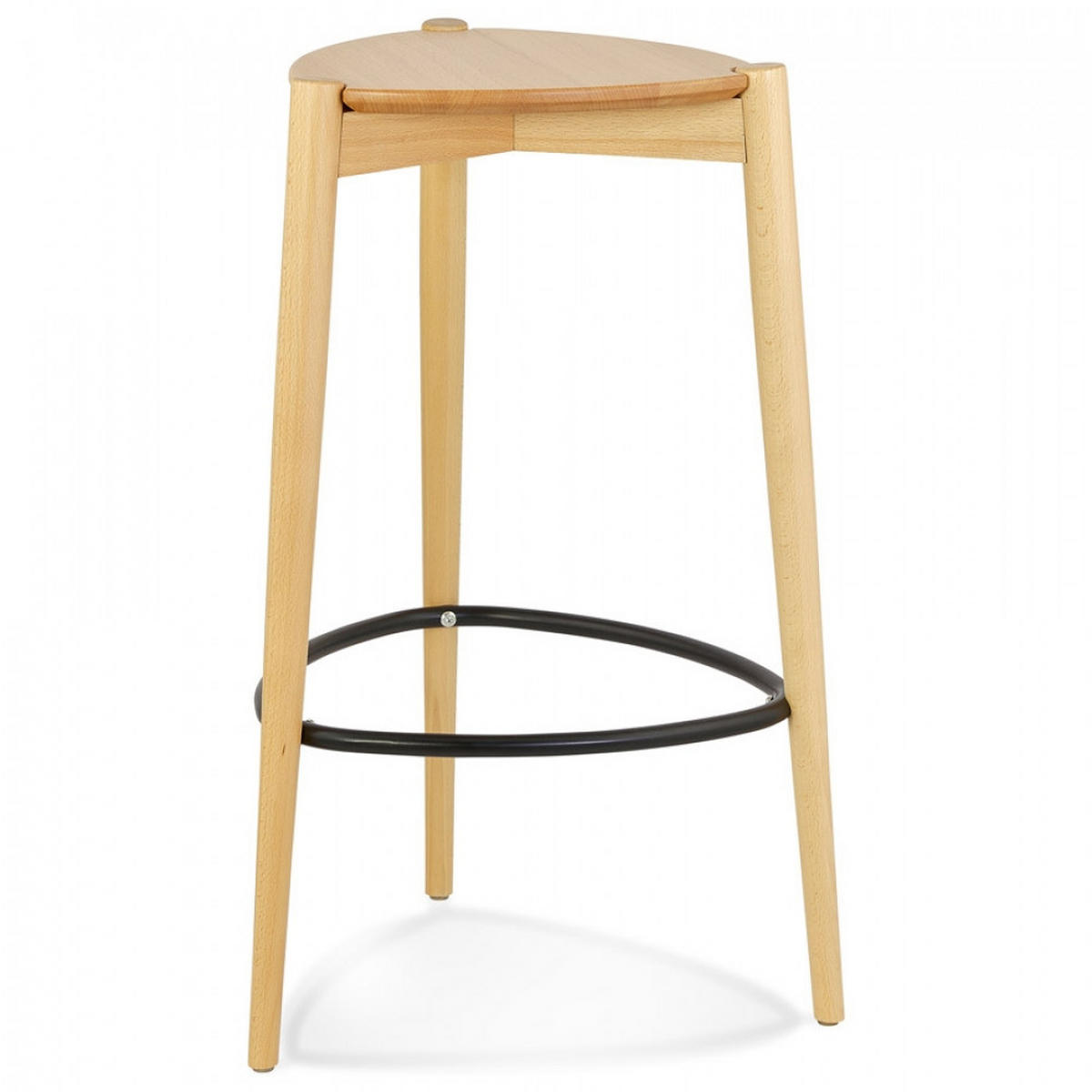 BARHOCKER Beige 42x75x42cm - Eschefarben/Beige, Holz/Metall (42/75/42cm) - AlterEgo