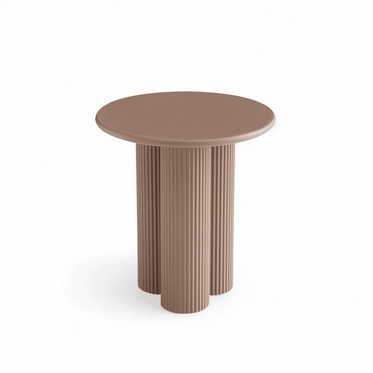 COUCHTISCH rund Mocha Mousse 50/50/55 cm - Hellbraun/Rotbraun, Holzwerkstoff (50/50/55cm) - Furnhouse