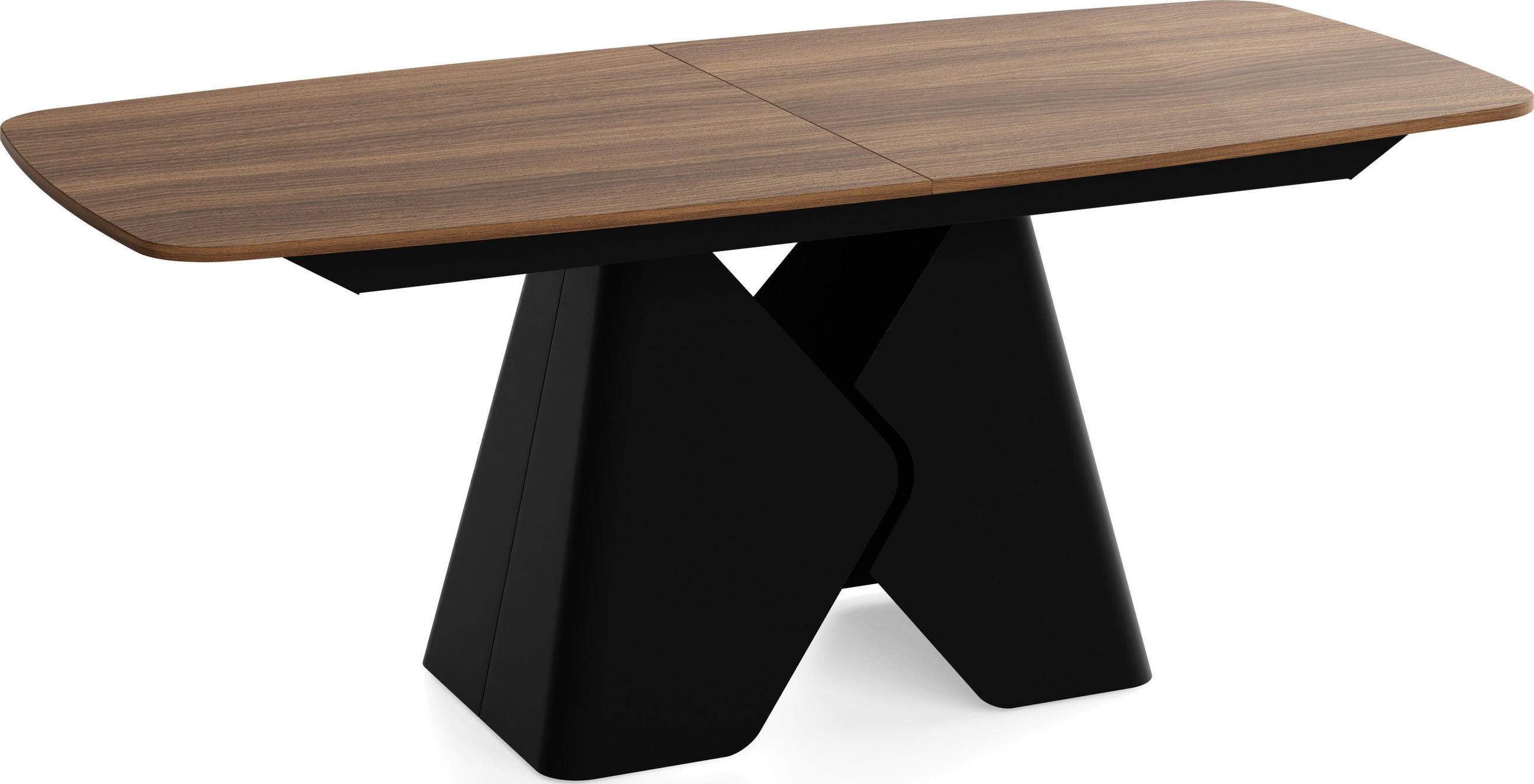 ESSTISCH Vanta rechteckig ausziehbar verlängerbar mit Schwarzem Metallgestell, Nussbaum Braun 200-290/90/76 cm - Walnussfarben/Schwarz, Holzwerkstoff/Metall (90/290/76cm) - WFL GROUP