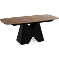 ESSTISCH Vanta rechteckig ausziehbar verlängerbar mit Schwarzem Metallgestell, Nussbaum Braun 180-270/90/76 cm - Walnussfarben/Schwarz, Holzwerkstoff/Metall (90/270/76cm) - WFL GROUP