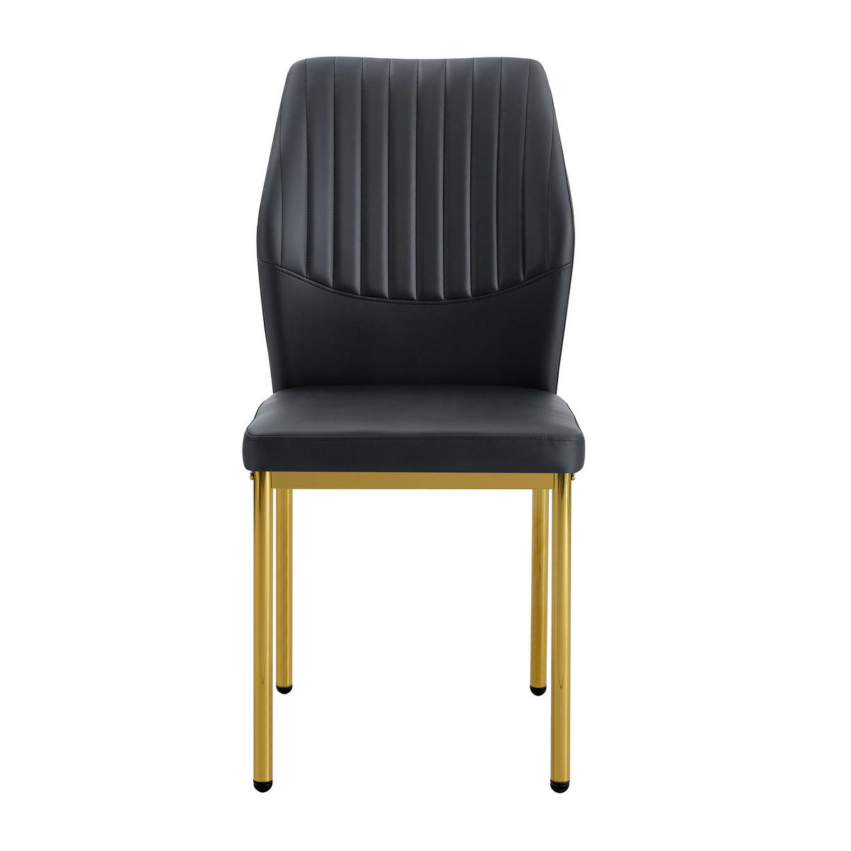 STUHL-SET DE-36576 4 Stück mit PU-Bezug und Metallbeinen Schwarz - Schwarz, Metall (42.6/93/43cm) - ComfortXL