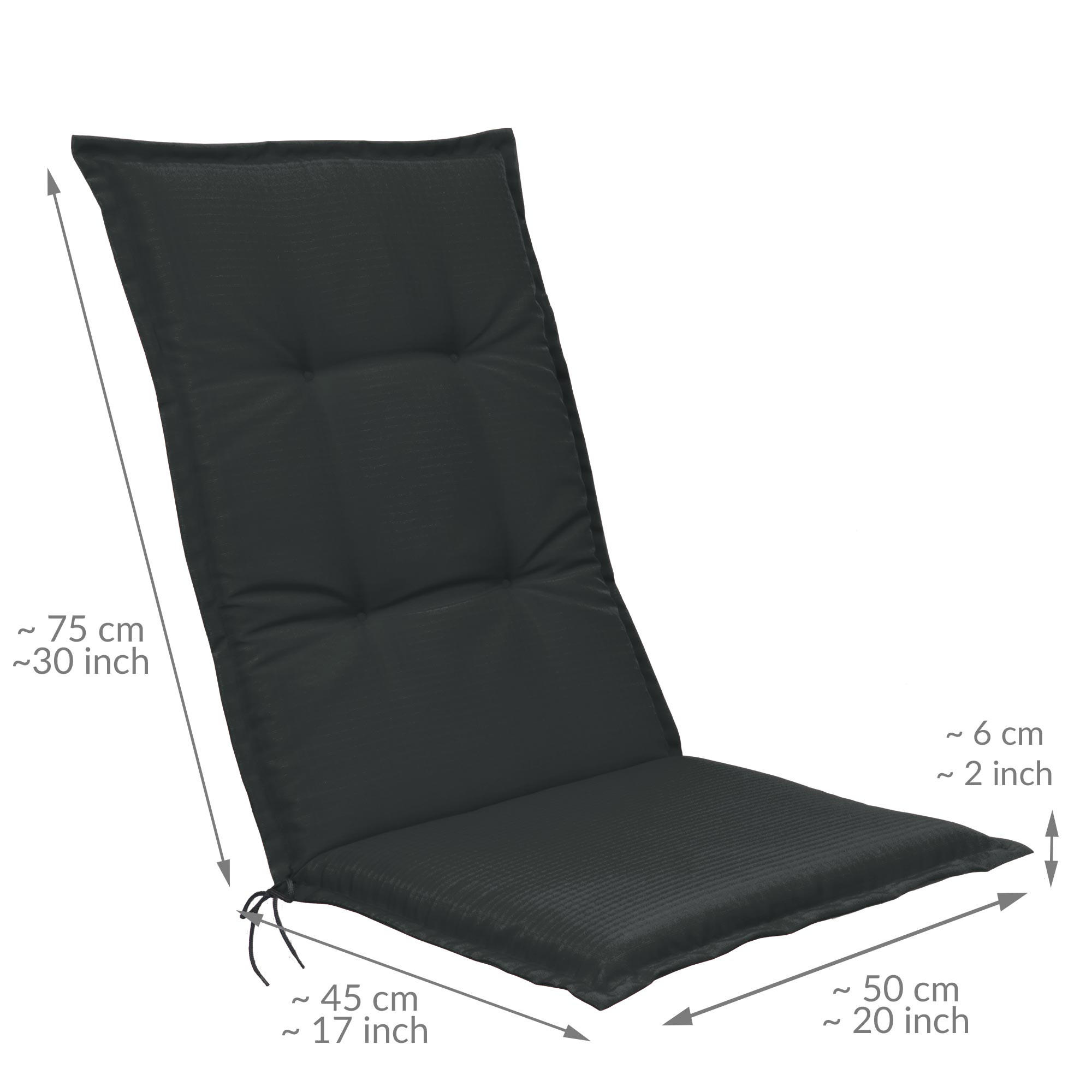 HOCHLEHNERAUFLAGE Base HL 120/50/6cm Graphitgrau 4tlg - Graphitfarben, Textil (50/6/120cm) - Beautissu 