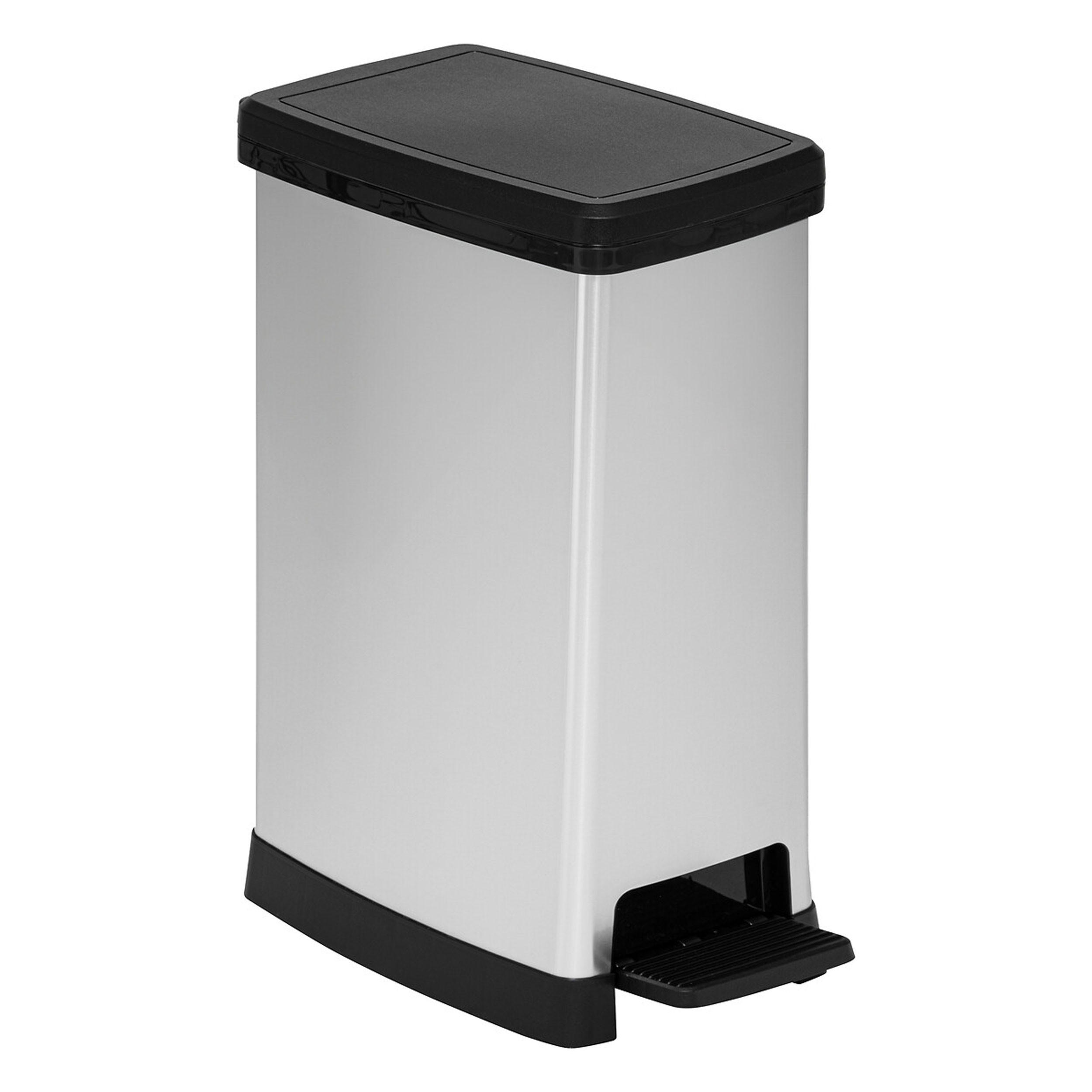 PEDAL-ABFALLEIMER Ariane, Soft Close, Polypropylen, Silber, 40 L - Grau, Metall (24.4/59.2/37cm) - 5five Simply Smart