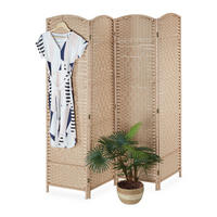 PARAVENT - Hellbraun, Holz/Papier (180/180/2cm) - Relaxdays