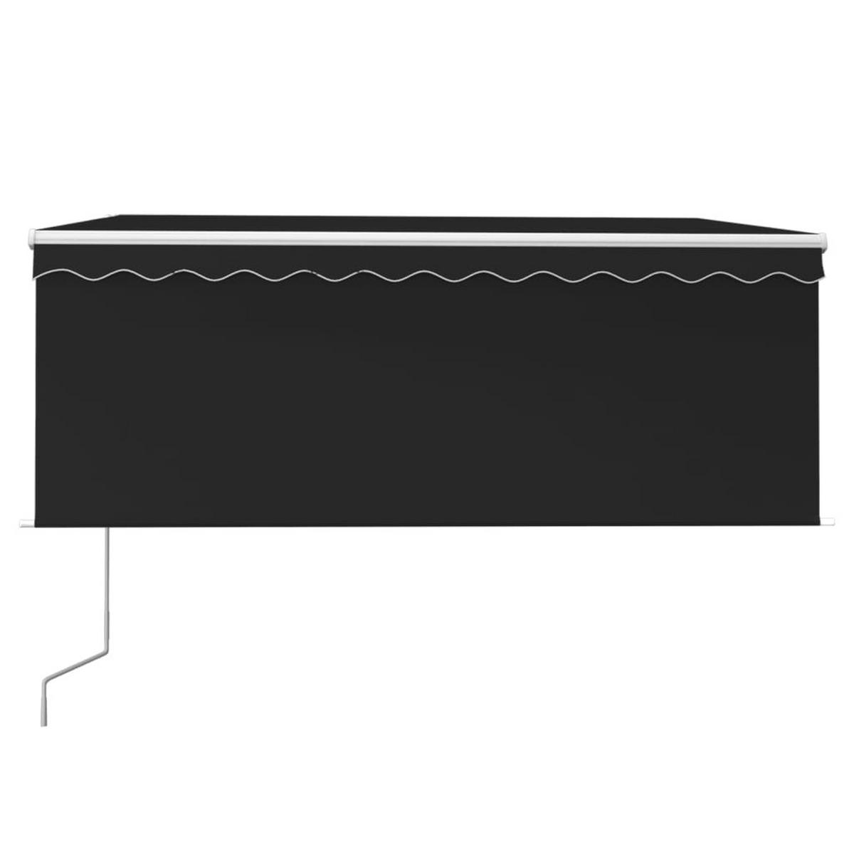MARKISE Automatisch Einziehbar mit Volant 3,5x2,5 m Anthrazit - Anthrazit, Metall (350/1/350cm) - furnicato
